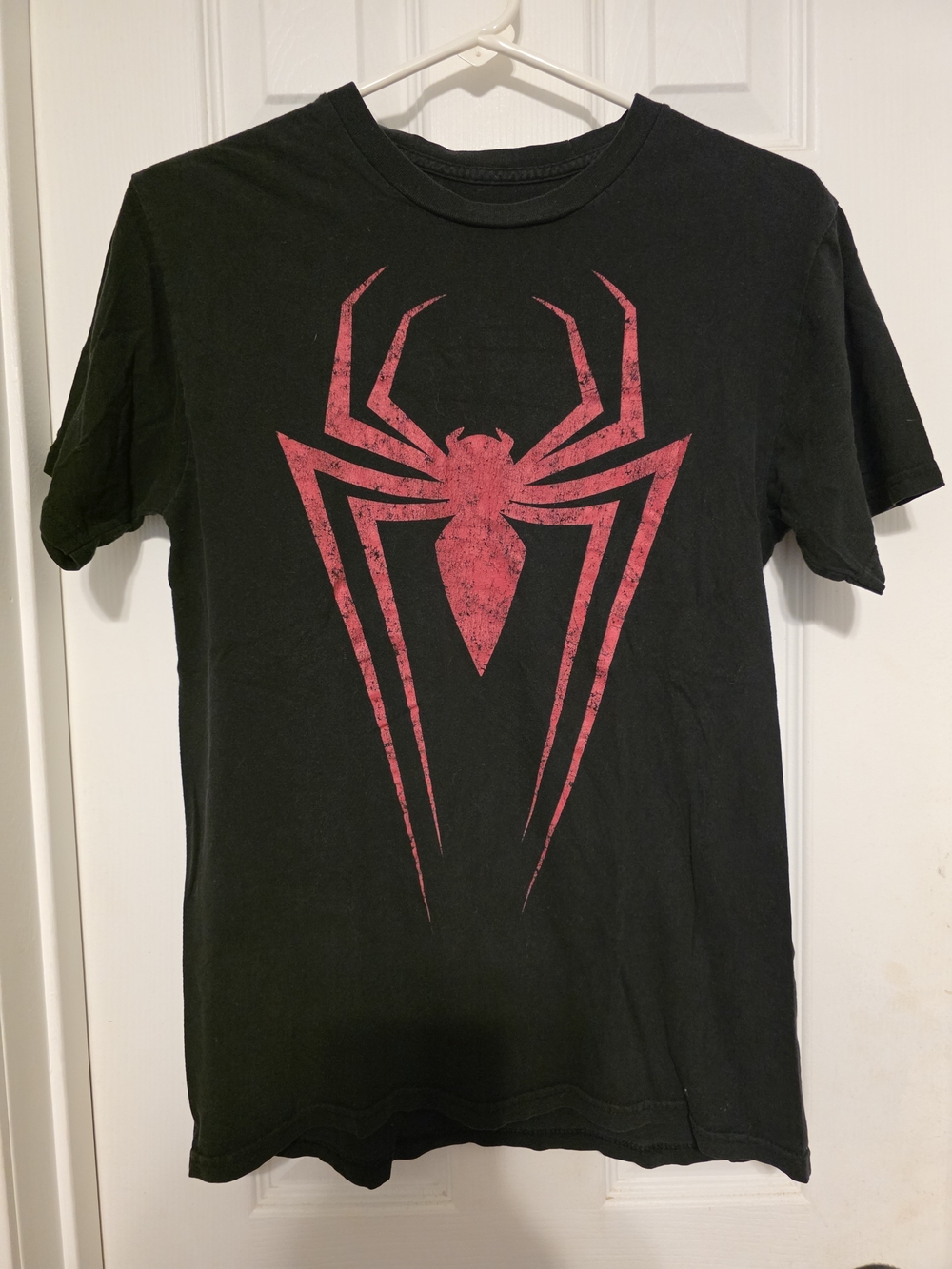 Marvel Black Short-Sleeve Tee with Red Spider Emblem